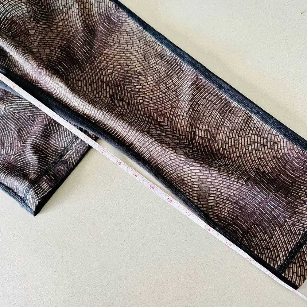 LULULEMON Wunder Under Crop II Golden Goddess Bead Envy Black Low Rise Legging 6